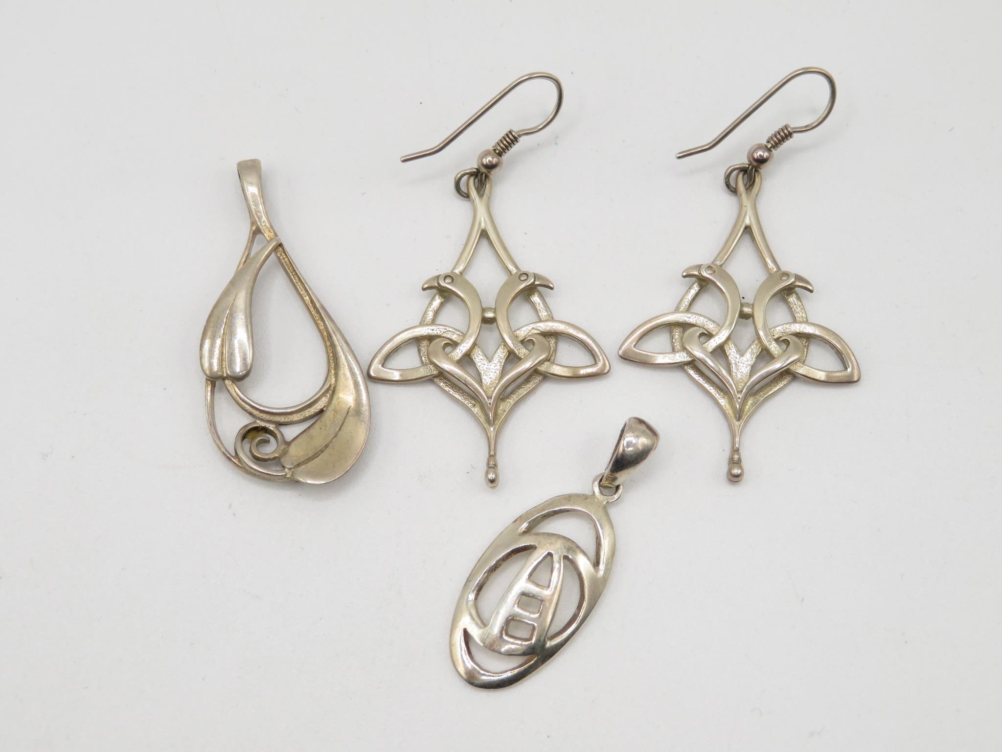 Two Silver Pendants And A Pair Of Earrings By Ola Gorie (16g) - Image 2 of 3