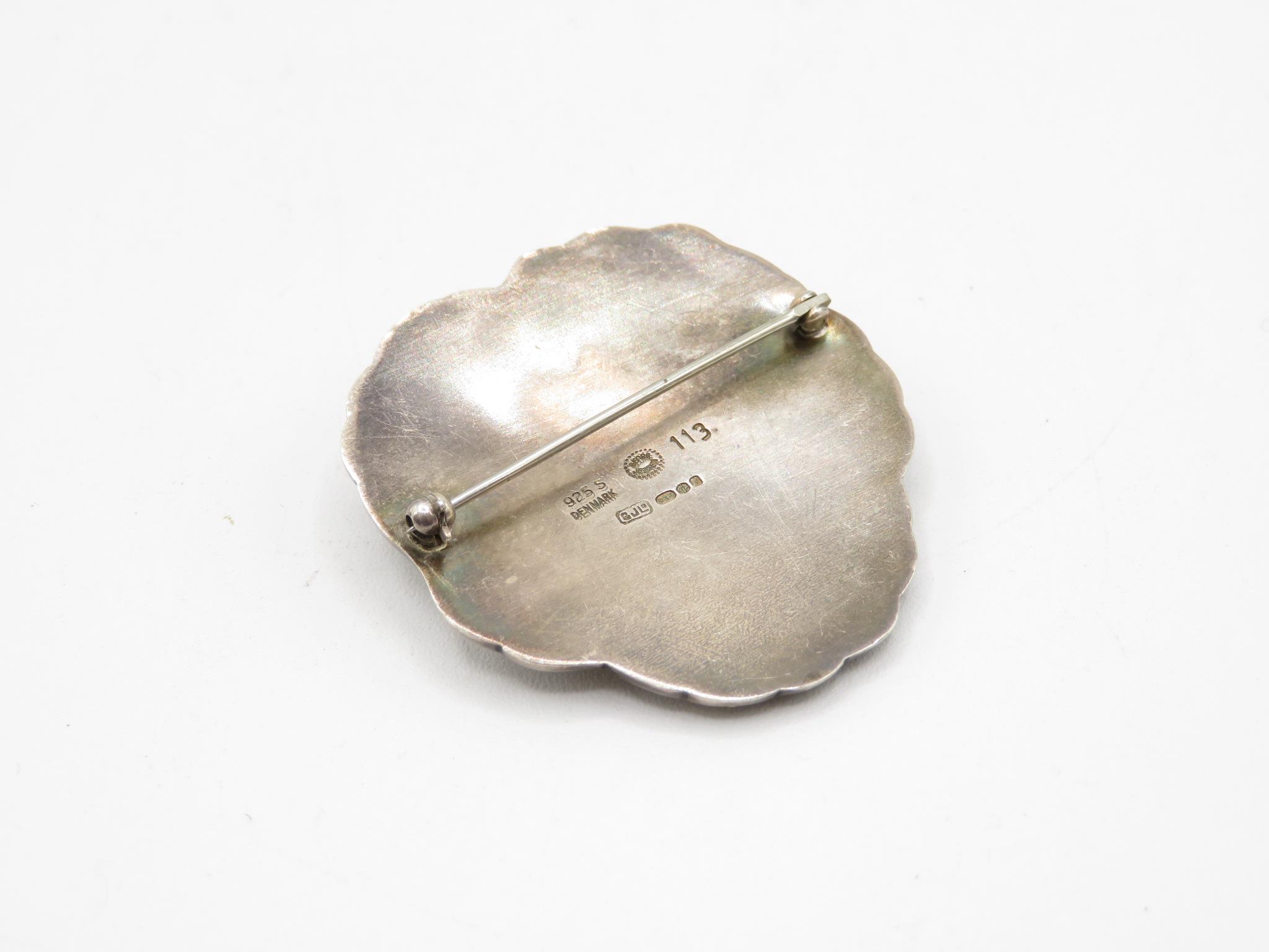 A Silver Moonstone Brooch By Georg Jensen (12g) - Image 3 of 3