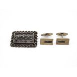 A Silver Scandinavian Silver Brooch And A Pair Of Cufflinks By N.E.From (38g)