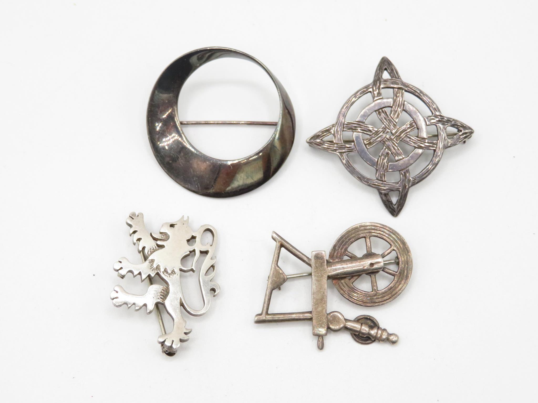 Four Silver Brooches By Ola Gorie And Malcom Gray (28g) - Image 2 of 3