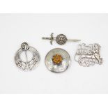 Three Silver Scottish Brooches Including One By Shetland Silver (71g)