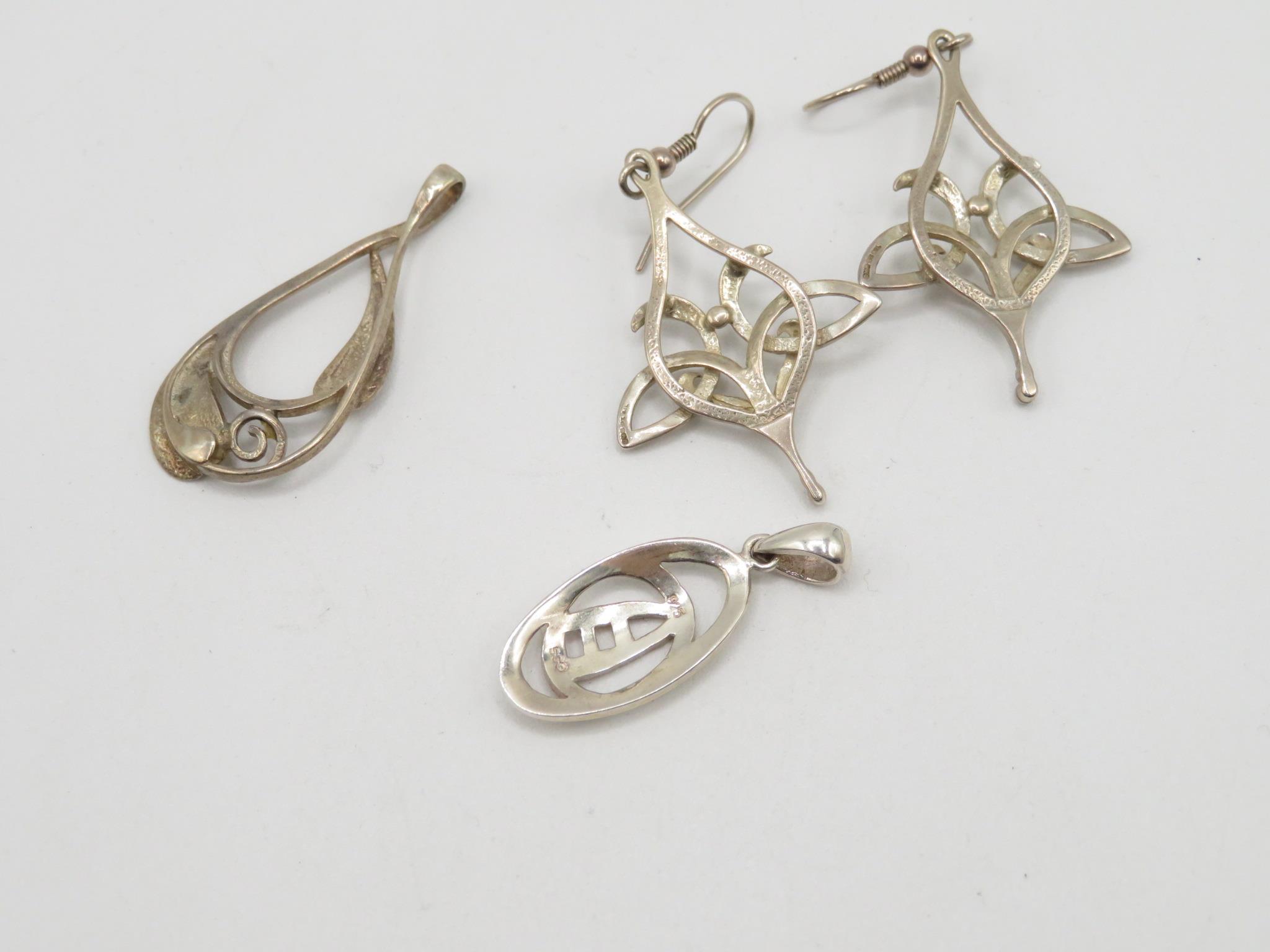 Two Silver Pendants And A Pair Of Earrings By Ola Gorie (16g) - Image 3 of 3
