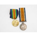 WW1 medal pair original ribbons. Named 291678 Pte T Hest. Monmouth regt