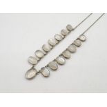 A Silver Moonstone Collar Necklace (14g)