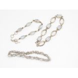 Three Silver Moonstone Bracelets (48g)