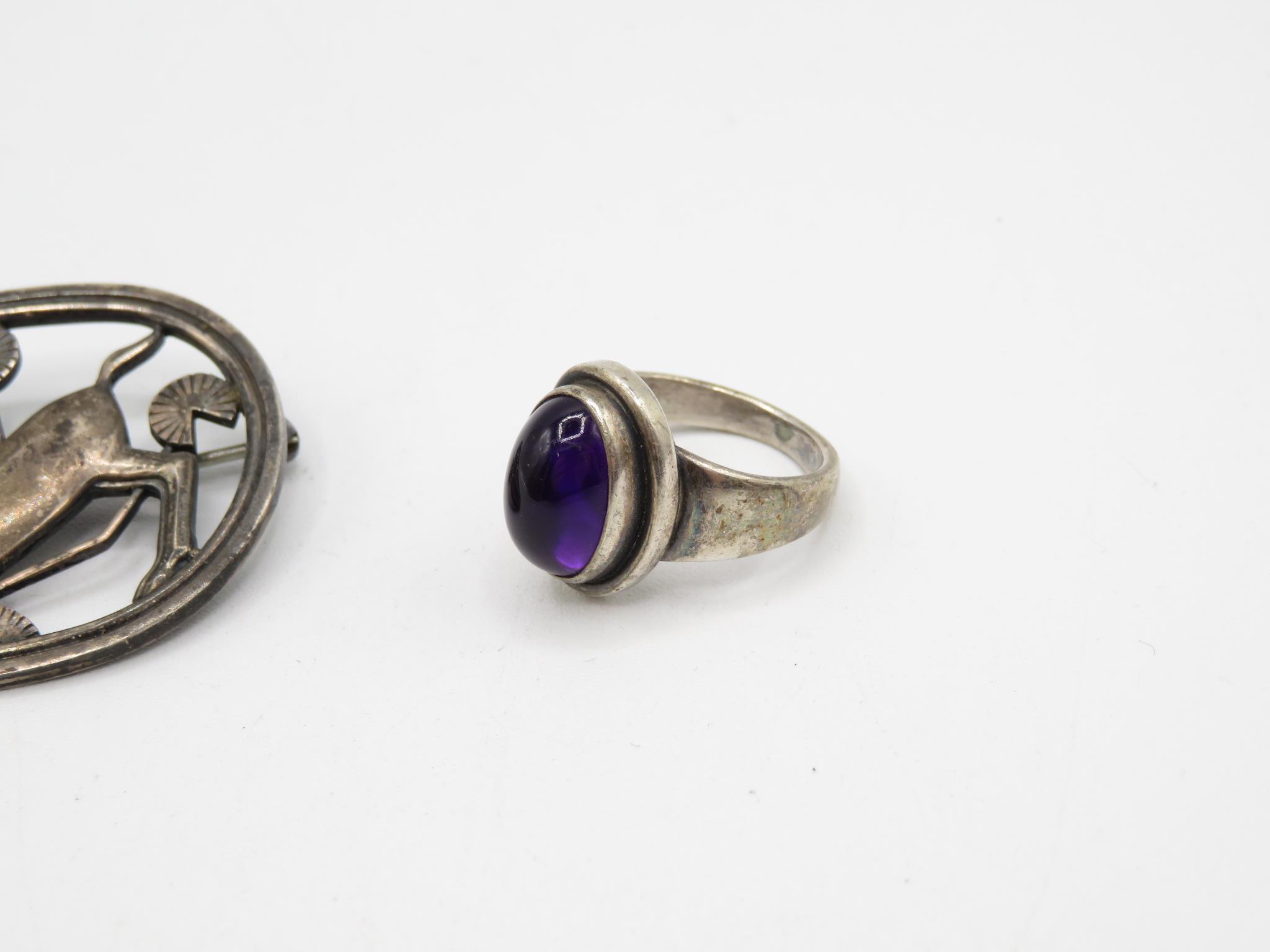 A Silver Brooch And Ring By Georg Jensen (27g) - Image 3 of 5
