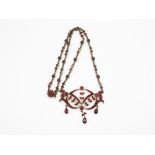 An Early 20th Century Bohemian Garnet Necklace, Some Stones Missing