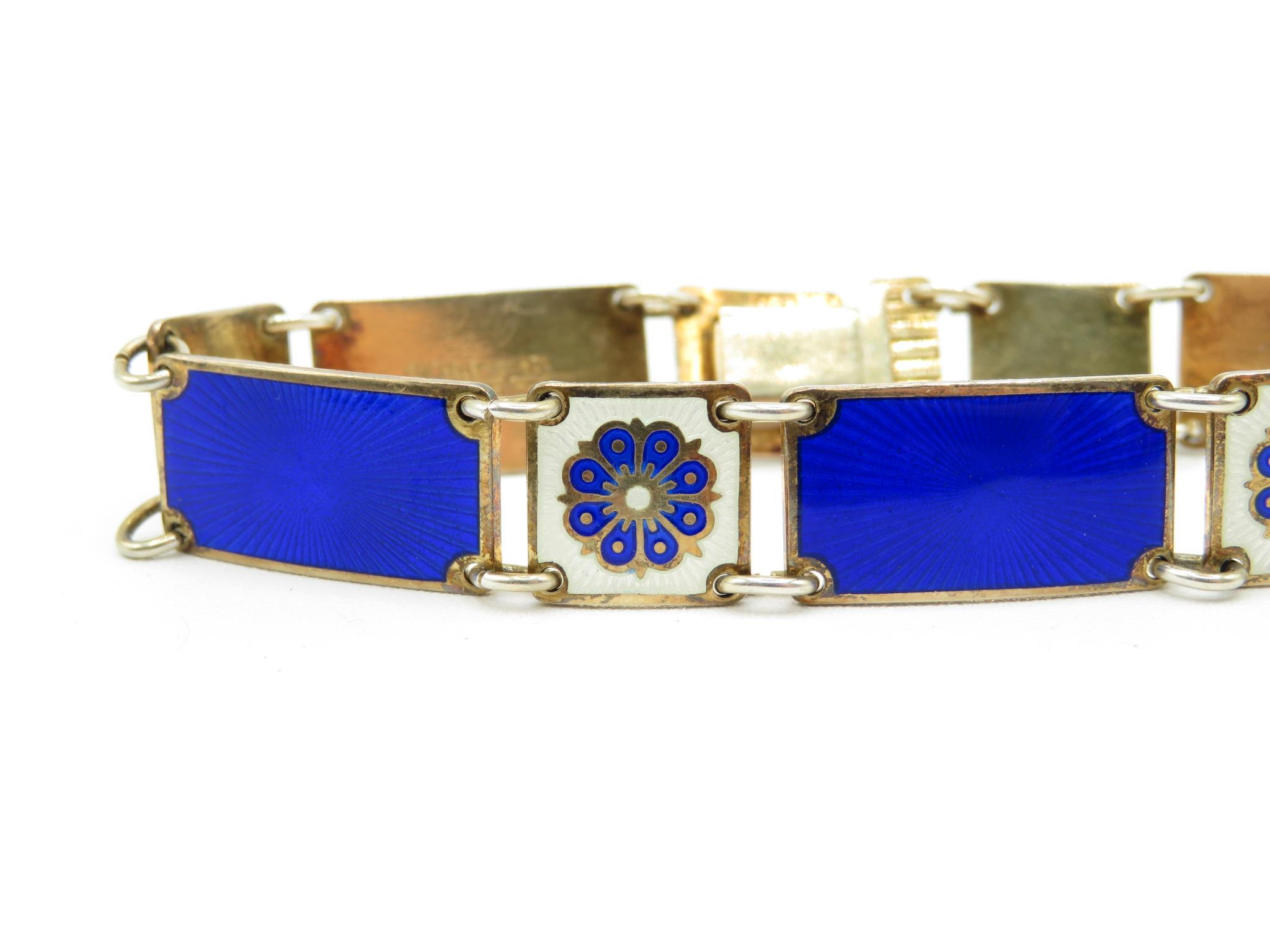 A Silver Enamel Panel Bracelet By David Anderson (21g) - Image 2 of 4