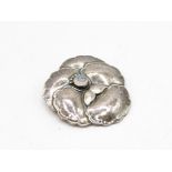 A Silver Moonstone Brooch By Georg Jensen (12g)