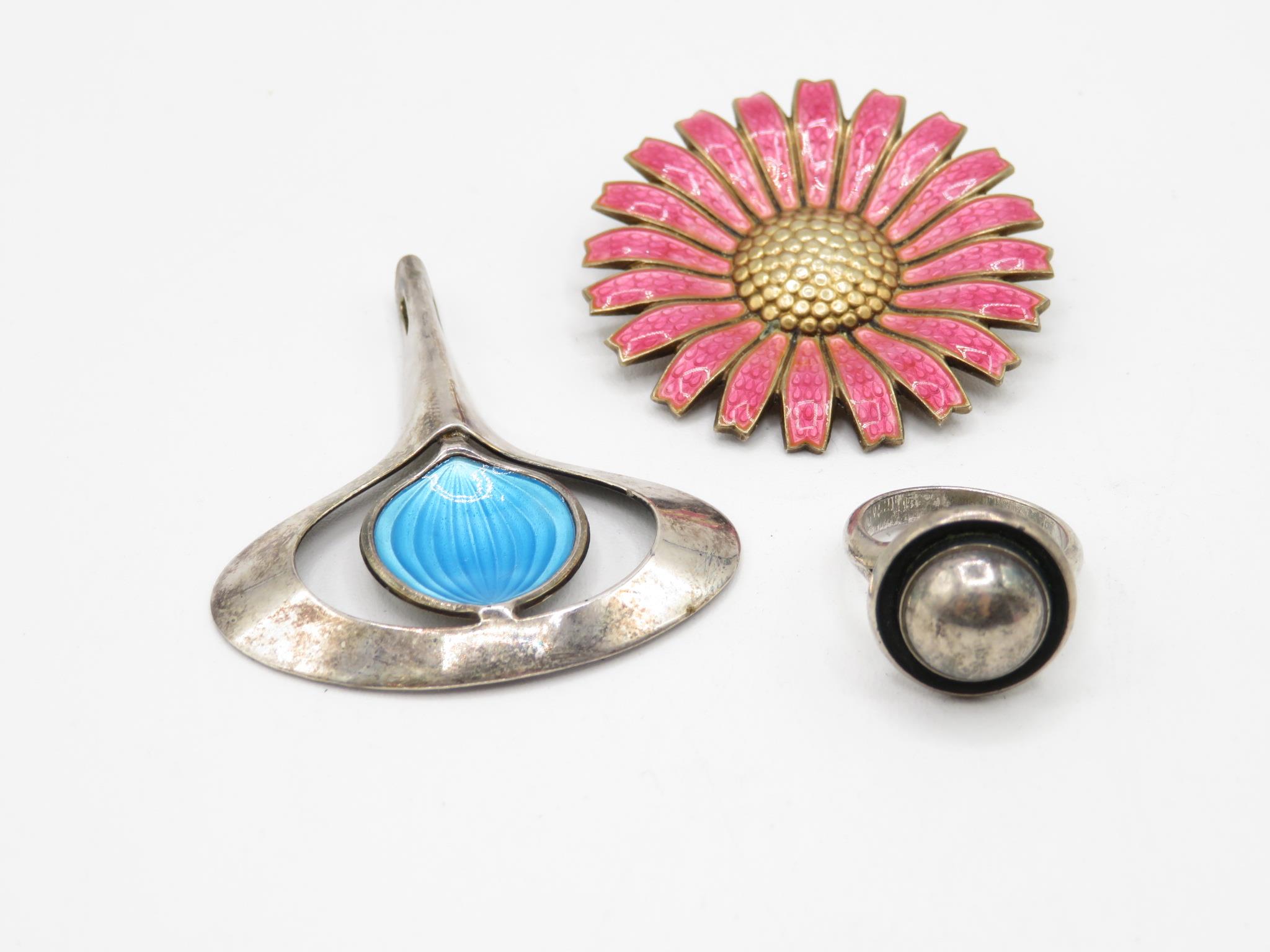 Three Silver Scandinavian Jewellery Pieces Including Aksel Holmesen (33g) - Image 2 of 6