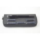 MONTBLANC Black Fountain Pen w/ 14ct Nib & Pen Pouch WRITING // MONTBLANC Black Fountain Pen w/ 14ct