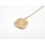 9ct Gold Scrolling Foliate Locket Pendant Necklace (4.5g)