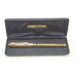 Vintage WATERMAN Ideal Gold Plated FOUNTAIN PEN w/ 18ct Gold Nib WRITING Boxed // Vintage WATERMAN