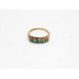 9ct Gold Antique Turquoise Five Stone Ring (2.5g) Size O