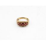 9ct Gold Garnet Five Stone Ring (4.5g) Size Q 1/2