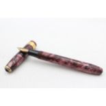 Vintage CONWAY STEWART No.27 Burgundy FOUNTAIN PEN w/ 14ct Gold Nib WRITING // Vintage CONWAY