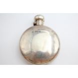 Antique Victorian 1898 Birmingham STERLING SILVER Plain Hip Flask (98g) // Maker - Unidentifiable