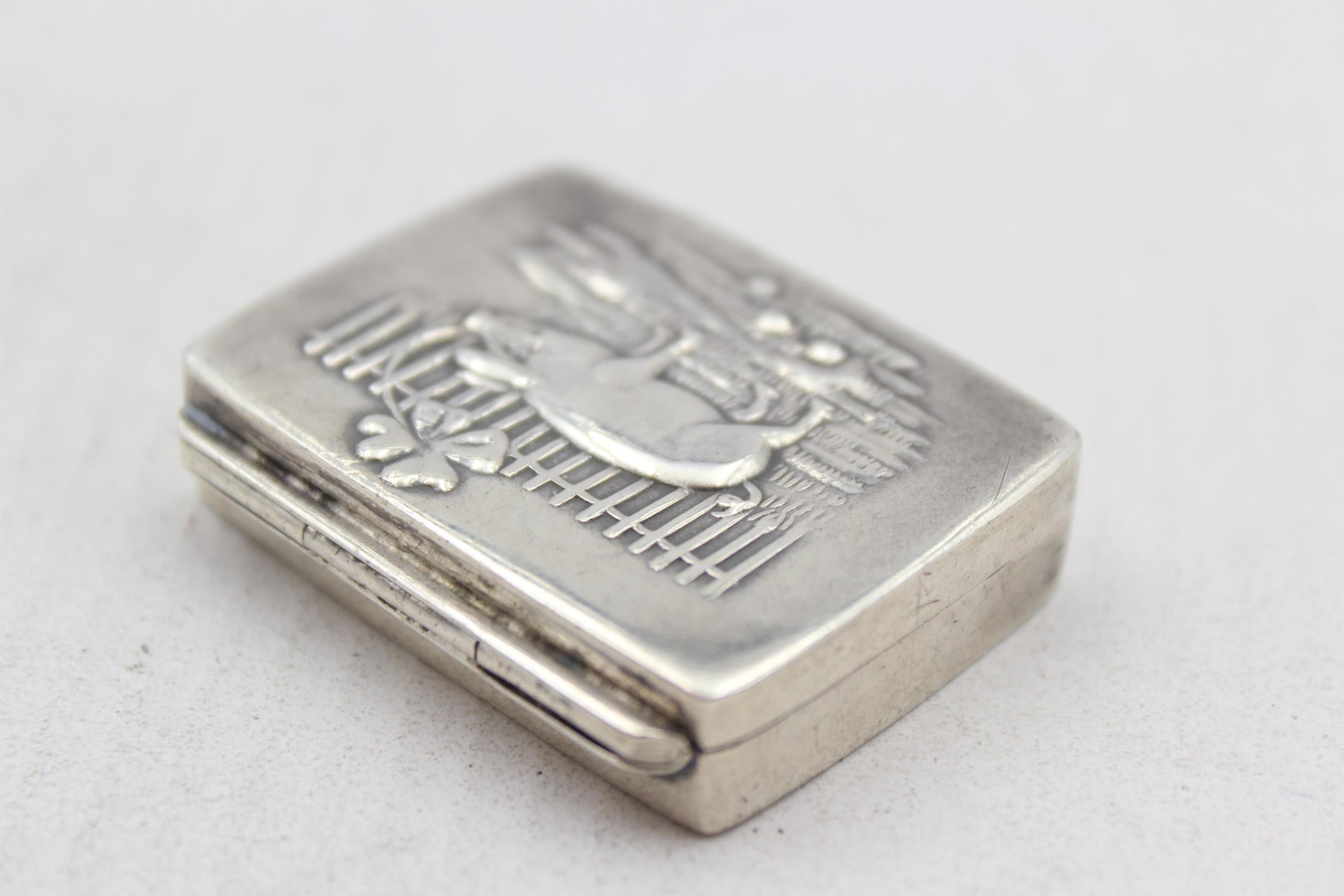 Vintage Stamped .925 Imported STERLING SILVER Novelty Pill / Trinket Box (17g) // Maker - - Image 4 of 7