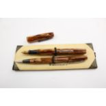 Vintage WATERMAN Ideal Brown FOUNTAIN PEN w/ 14ct Gold Nib, Pencil Etc // Vintage WATERMAN Ideal