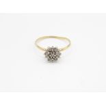 9ct Gold Diamond Floral Cluster Ring (1.6g) Size P