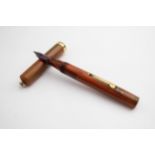 Vintage WATERMAN Ideal Wood Effect FOUNTAIN PEN w/ Gold Plate Nib WRITING // Vintage WATERMAN