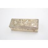 Antique / Vintage Stamped .925 STERLING SILVER Rectangular Trinket Box (43g) // Maker -