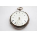 Antique Gents .925 SILVER Cased Open Face FUSEE POCKET WATCH Key-Wind WORKING // Antique Gents .