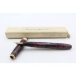 Vintage CONWAY STEWART 27 Burgundy FOUNTAIN PEN w/ 14ct Gold Nib WRITING Boxed // Vintage CONWAY