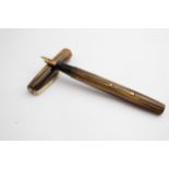 Vintage WATERMAN Ideal Brown Lacquer FOUNTAIN PEN w/ 14ct Gold Nib WRITING // Vintage WATERMAN Ideal