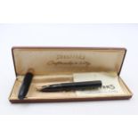 Vintage SHEAFFER Imperial Black FOUNTAIN PEN w/ 14ct Gold Nib WRITING Boxed // Vintage SHEAFFER