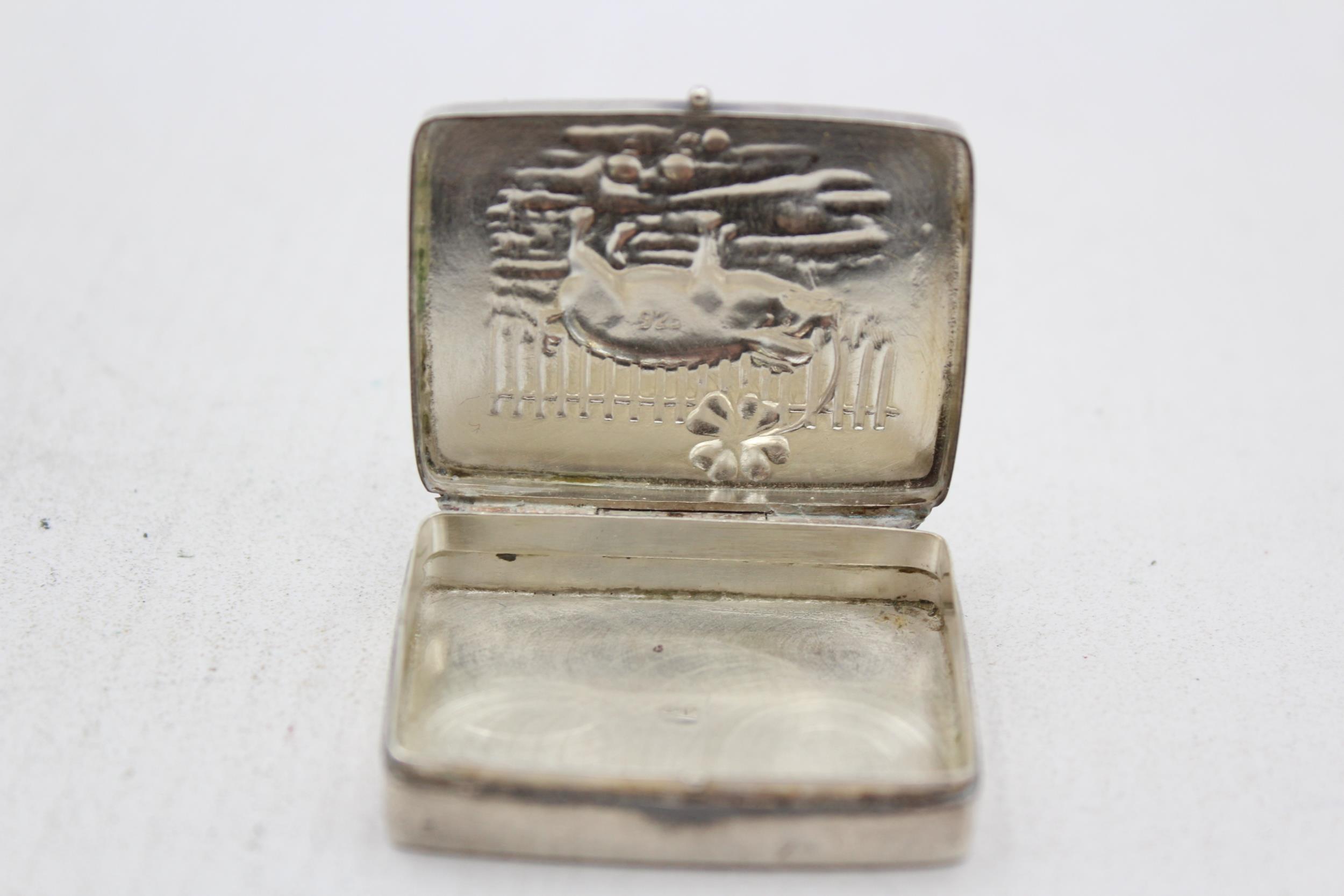 Vintage Stamped .925 Imported STERLING SILVER Novelty Pill / Trinket Box (17g) // Maker - - Image 5 of 7