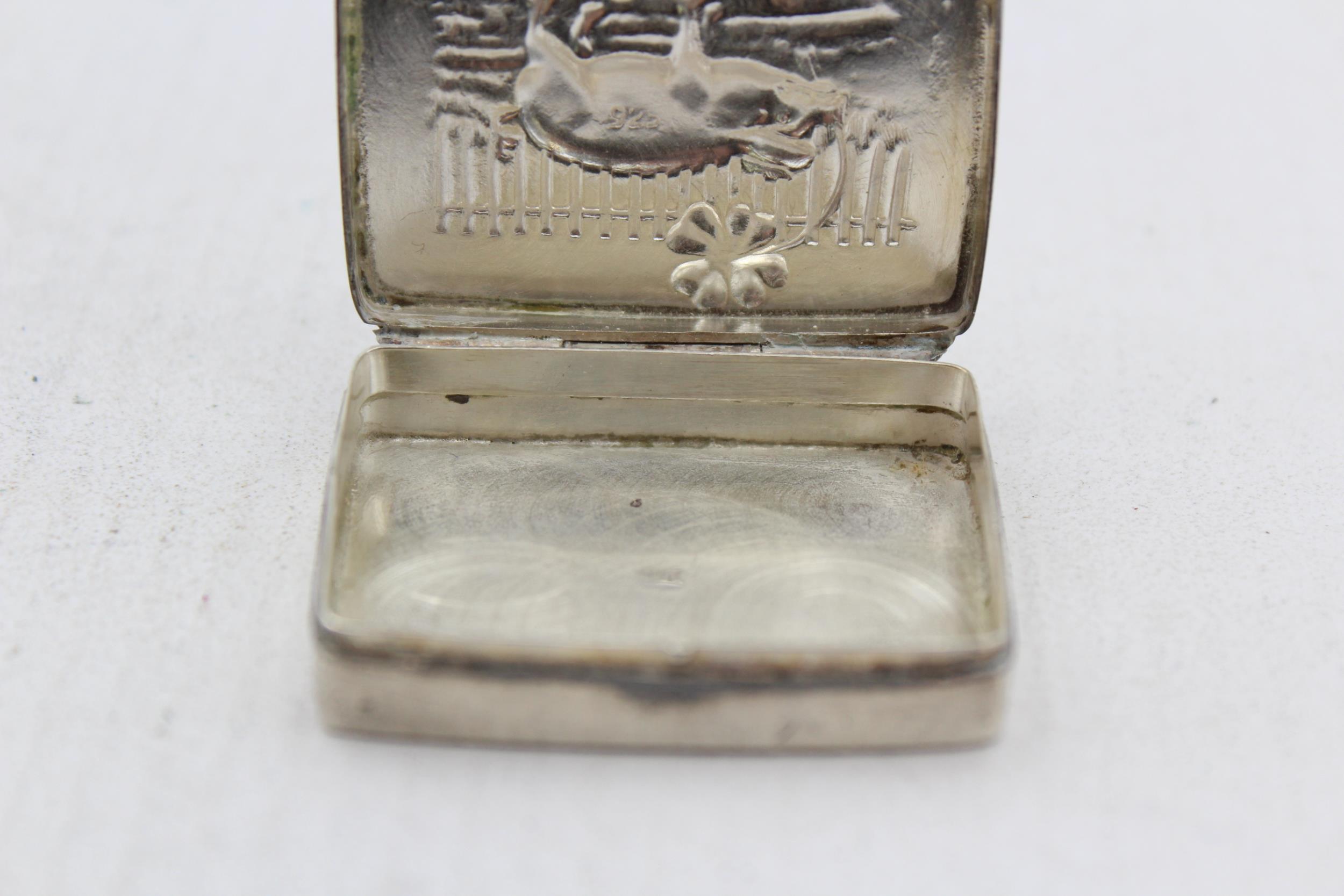 Vintage Stamped .925 Imported STERLING SILVER Novelty Pill / Trinket Box (17g) // Maker - - Image 7 of 7