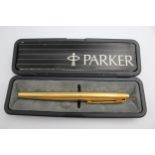 Vintage PARKER Gold Plated FOUNTAIN PEN w/ 14ct Gold Nib WRITING Boxed (23g) // Vintage PARKER