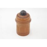 Antique 19th Century Engine Turned Box Wood Thread Holder // Height 14cm, Width 7cm In vintage