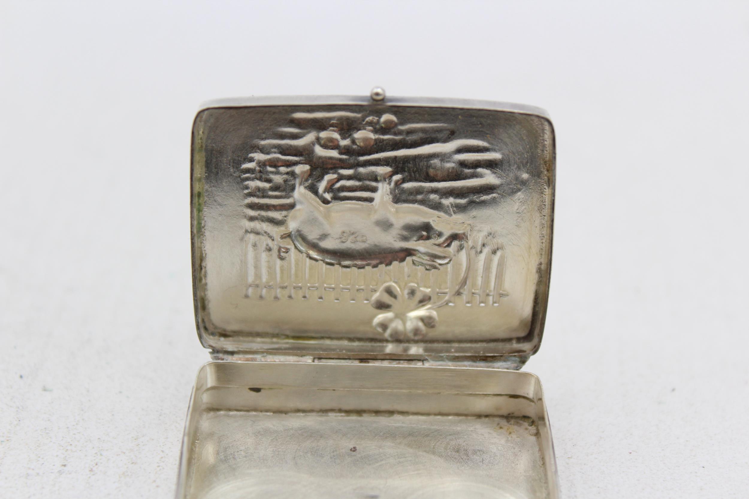 Vintage Stamped .925 Imported STERLING SILVER Novelty Pill / Trinket Box (17g) // Maker - - Image 6 of 7