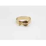 9ct Gold Vintage Buckle Ring (2.5g) Size N