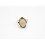 9ct Gold White Opal Single Stone Dress Ring (2.8g) Size N.5