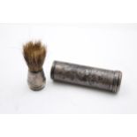 Antique Victorian Hallmarked 1851 London STERLING SILVER Gents Shaving Brush 48g // w/ Engraved