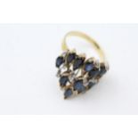 14ct Gold Sapphire & Clear Gemstone Dress Ring (6.1g) size P