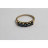 14ct Gold Sapphire Five Stone Ring (2.1g) size N