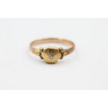 18ct Gold Head & 9ct Gold Band Old Cut Diamond Single Stone Ring (3.9g) size S