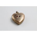 9ct Gold Antique Seed Pearl & Paste Heart Locket Pendant (4.8g)