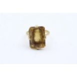 15ct Gold Antique Citrine Single Stone Cocktail Ring (7.8g) size R