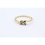 18ct Gold Diamond Two Stone Ring (2.3g) size R