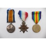 WWI 1914-15 Star Trio named 10275 Pte. E Heys Lancashire Fusiliers //