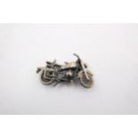 Vintage Hallmarked .925 STERLING SILVER Motorcycle Ornament (33g) // Diameter - 6cm In vintage