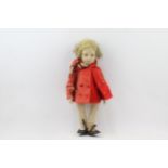 Vintage 1930-1940 Italian LENCI Enrico & Elena Felt DOLL In Original Clothing // Inc Original Hair &