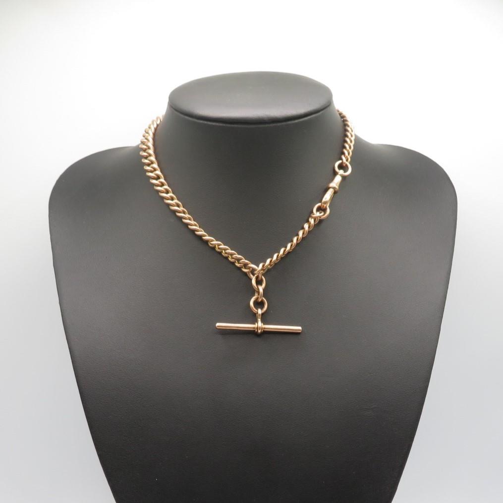 Rose Gold watch chain 51.5g with T bar 13" long - Image 4 of 4