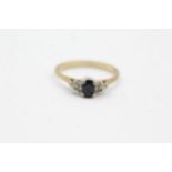 9ct Gold Diamond & Sapphire Seven Stone Ring (1.6g) size K