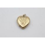 9ct Gold Heart Locket Pendant (3.4g)